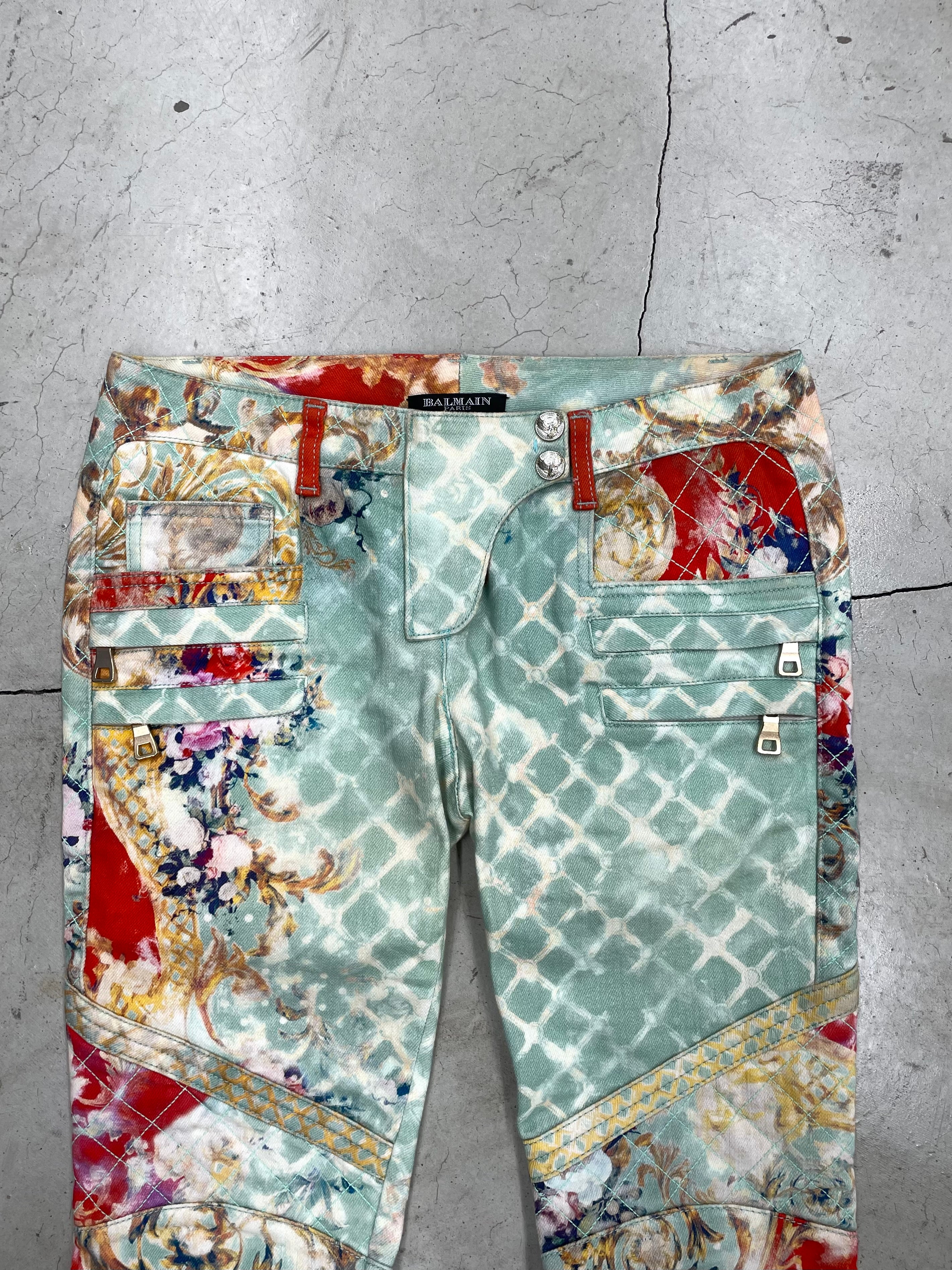 Balmain 2012 Floral Biker Pant (34)