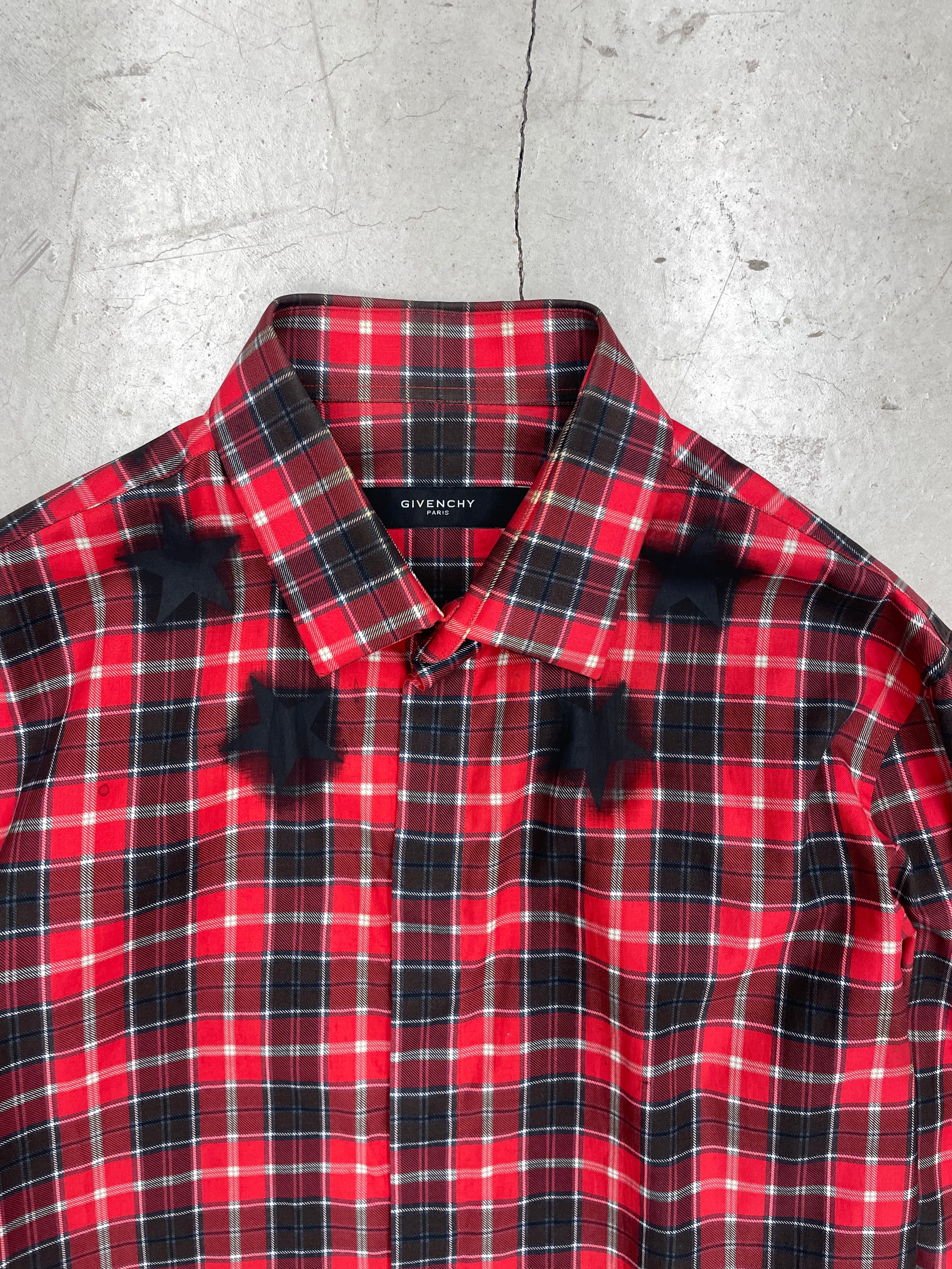 Givenchy Star Red Check shirt (40)