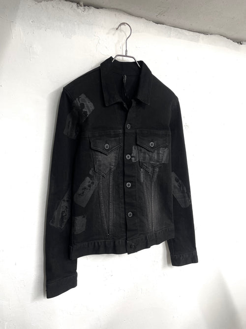 Black Barrett By Neil Barrett Tape Waxed Denim Jacket (S)