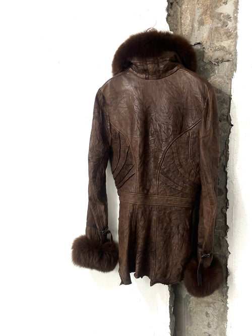Michel Berandi FW06 Lamb Leather Fox Fur Jacket