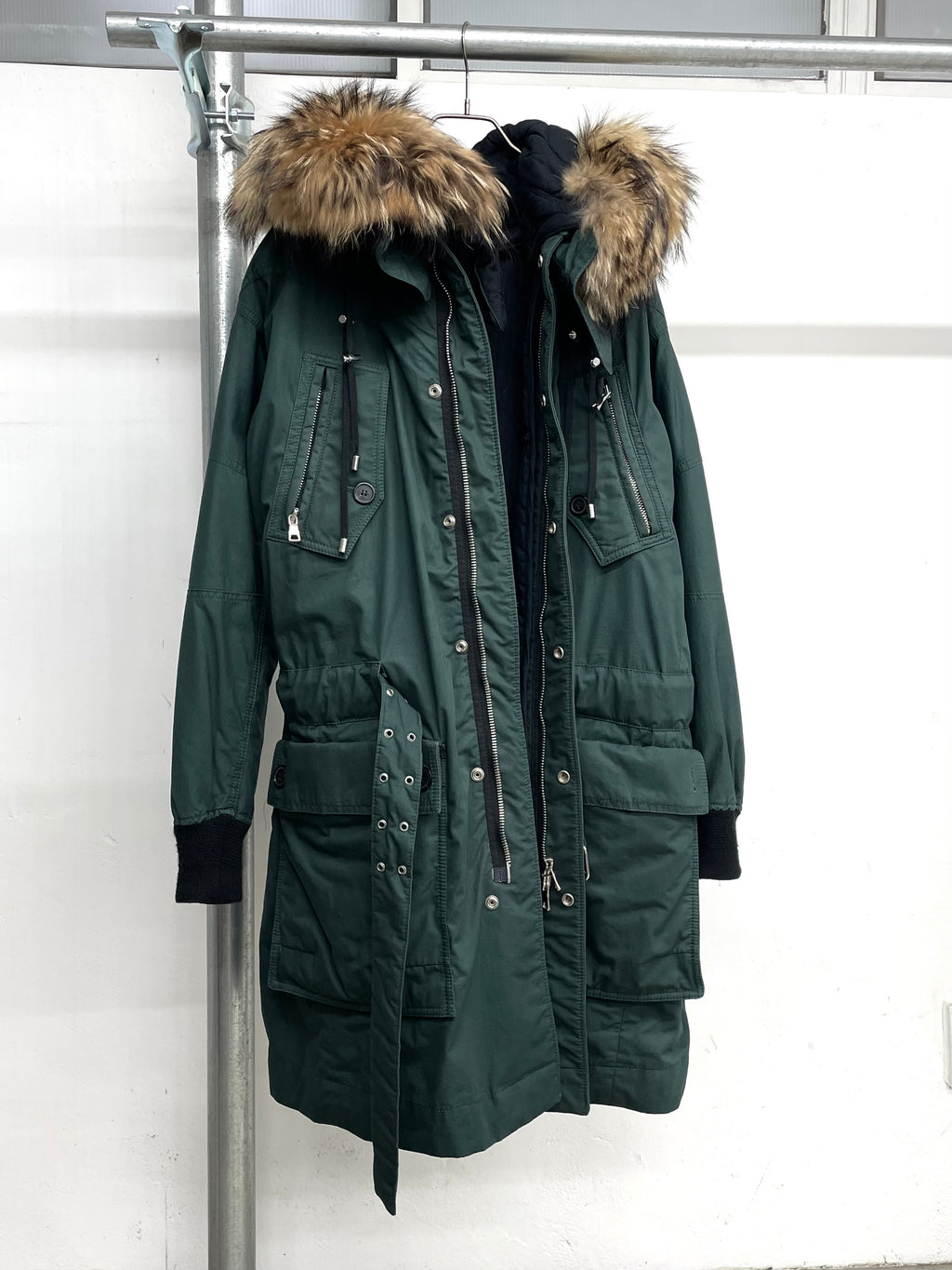 Balmain FW13 Raccoon Fur Padded Jacket By Olivier Rousteing