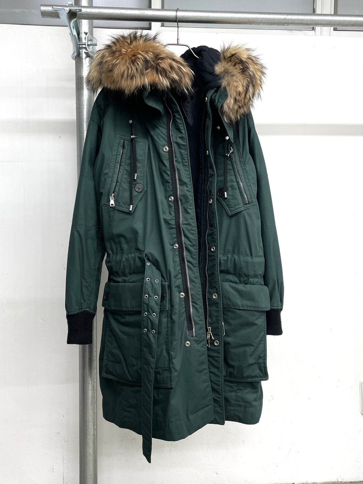 Balmain FW13 Raccoon Fur Padded Jacket By Olivier Rousteing