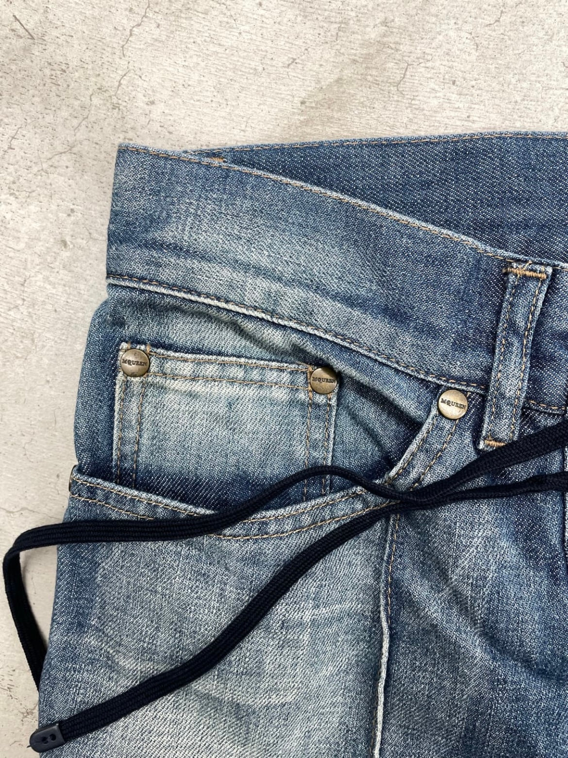 Alexander Mcqueen SS05 laced up flare fit Denim Pant (40)