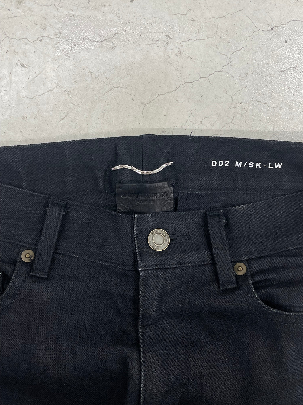 Saint Laurent crashed denim pant (28)