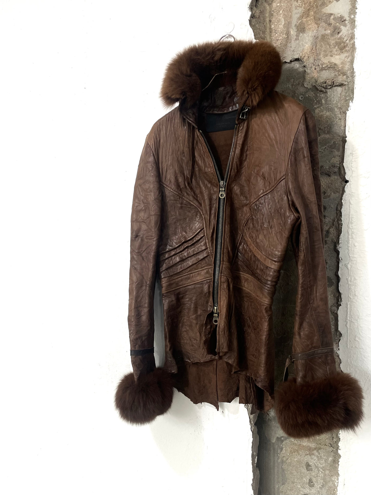 Michel Berandi FW06 Lamb Leather Fox Fur Jacket