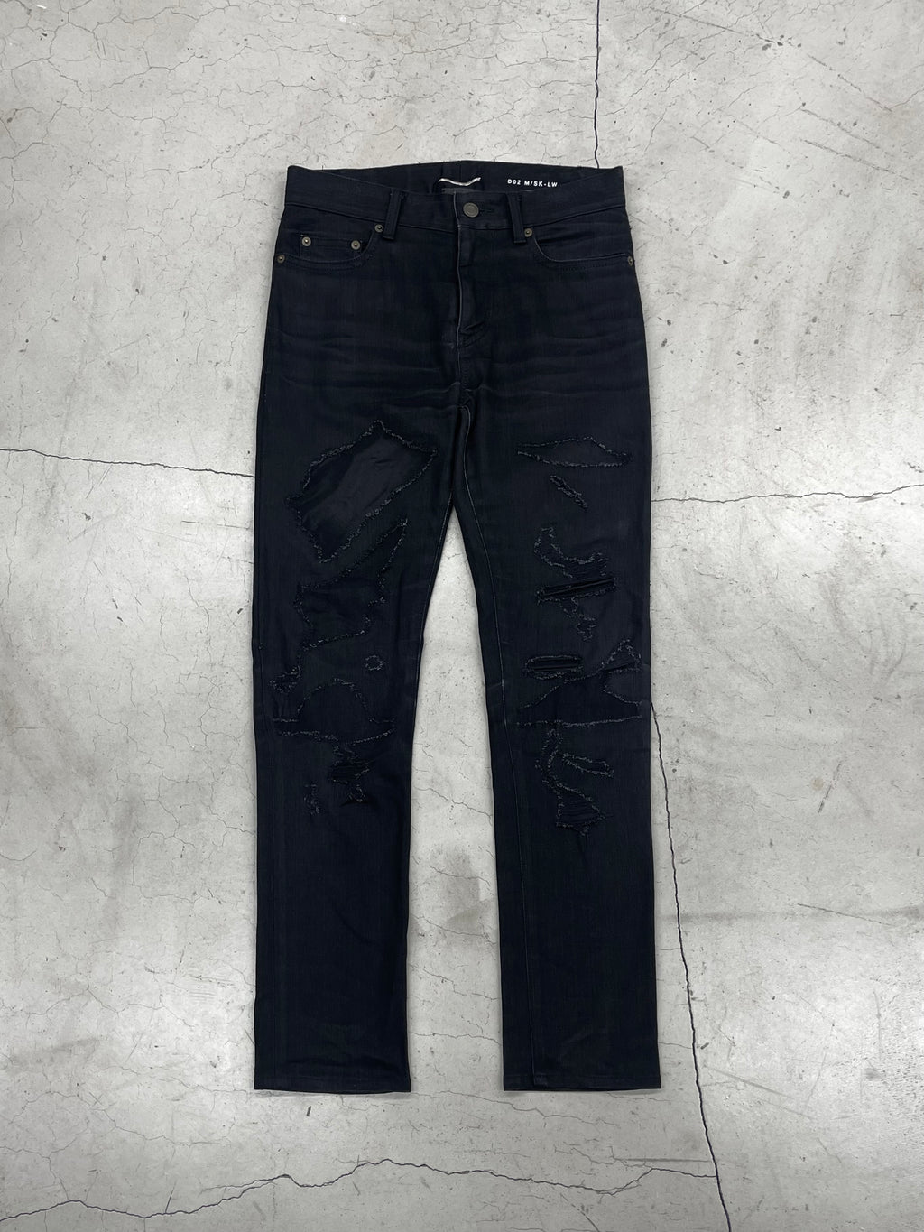 Saint Laurent crashed denim pant (28)