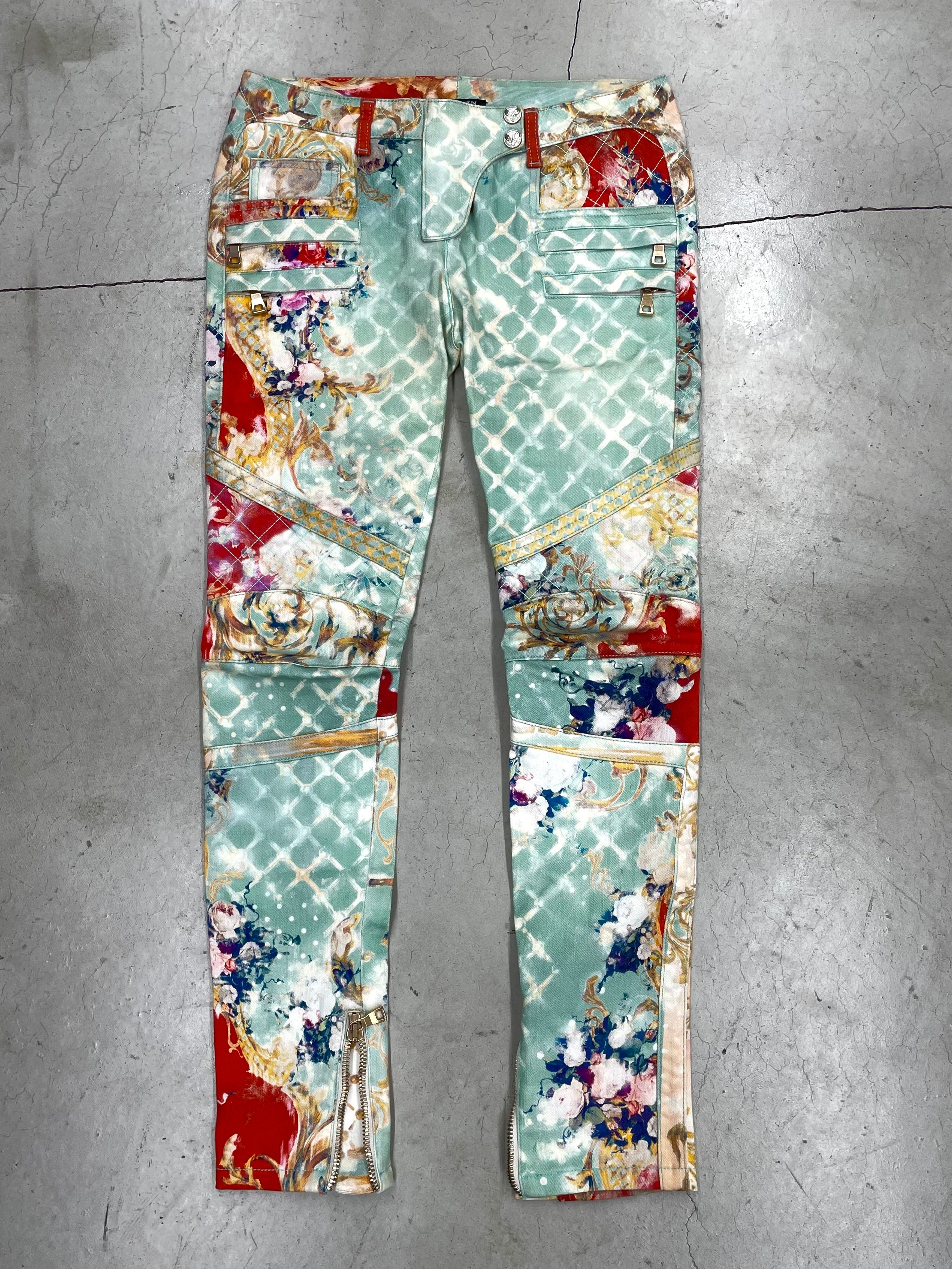 Balmain 2012 Floral Biker Pant (34)