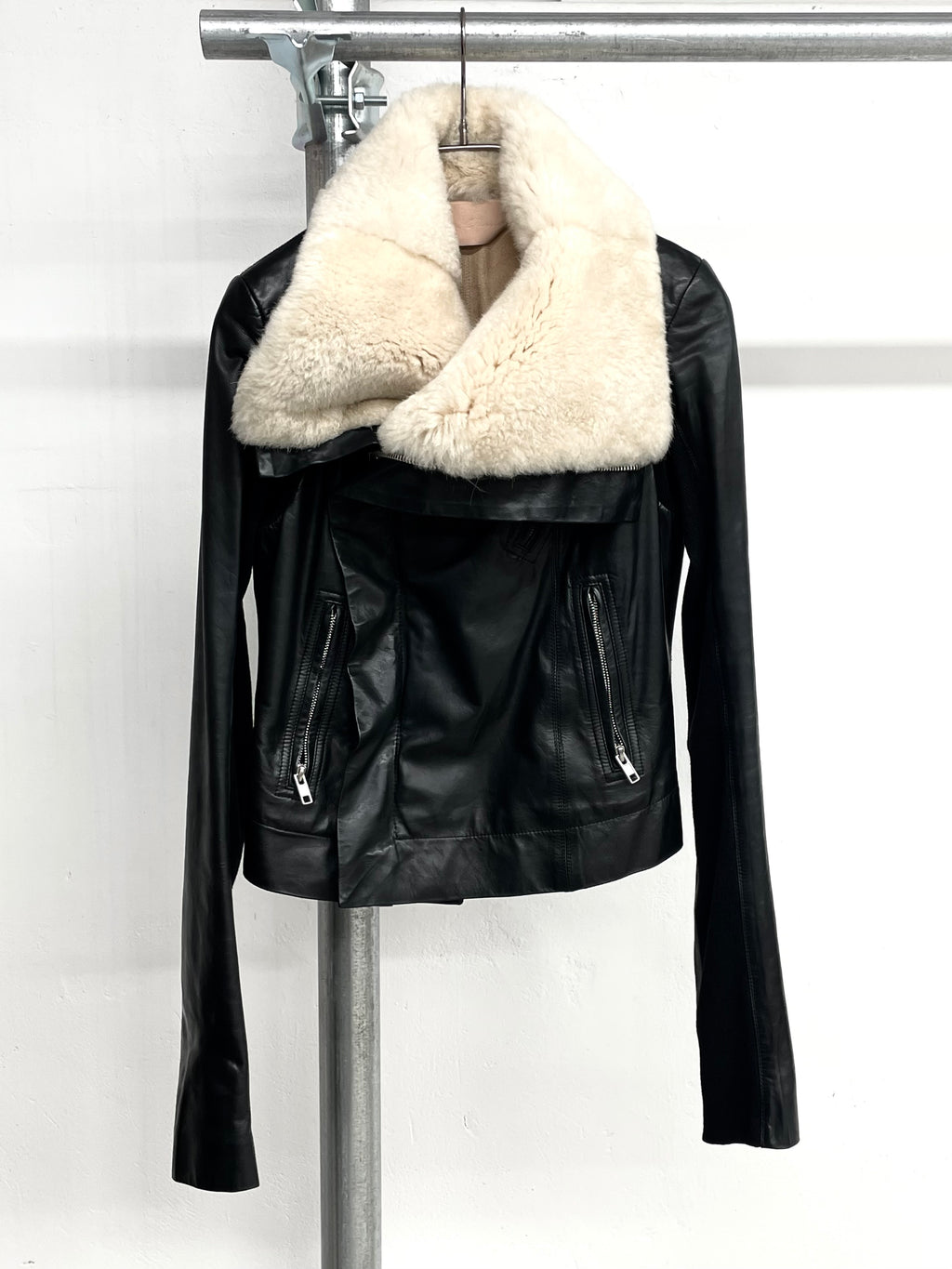 Rick Owens FW14 Fur Leather Jacket