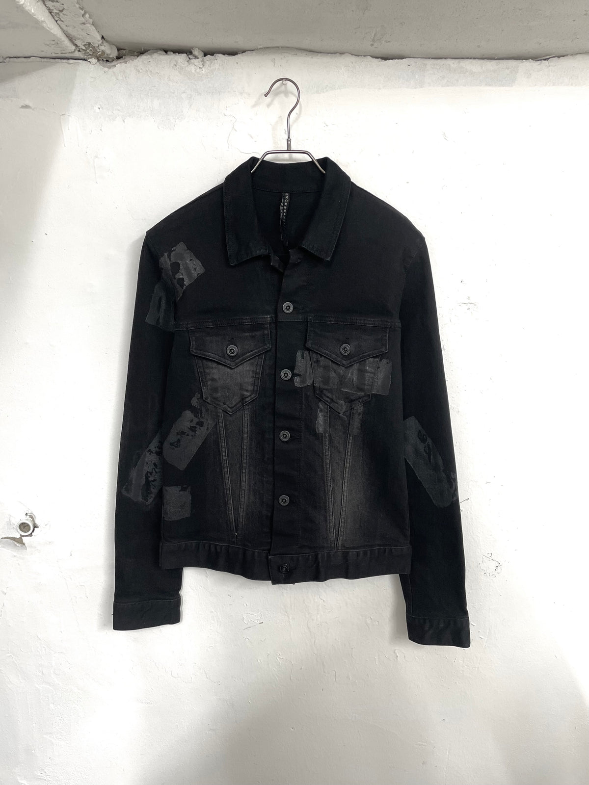 Black Barrett By Neil Barrett Tape Waxed Denim Jacket (S)