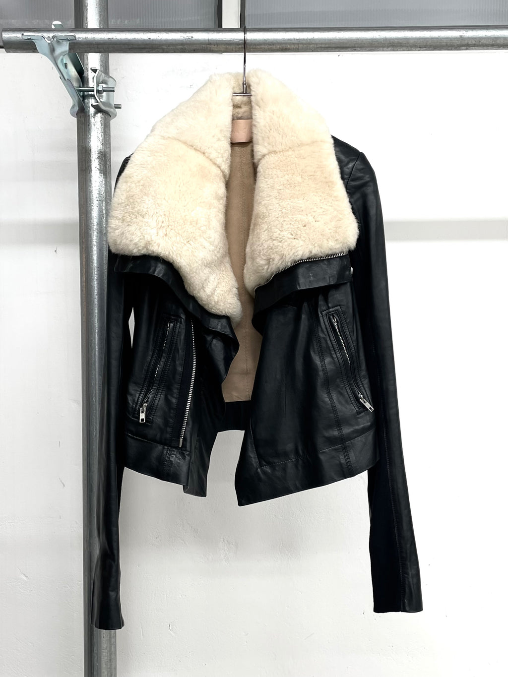 Rick Owens FW14 Fur Leather Jacket