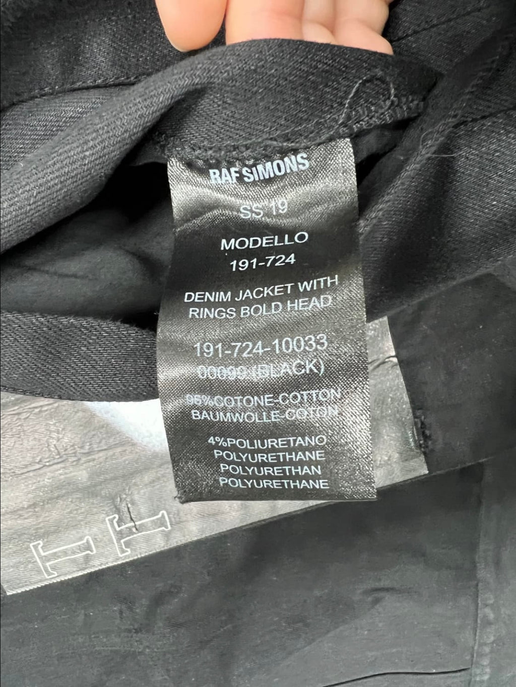 Raf Simons SS19 Bold Head Denim Jacket