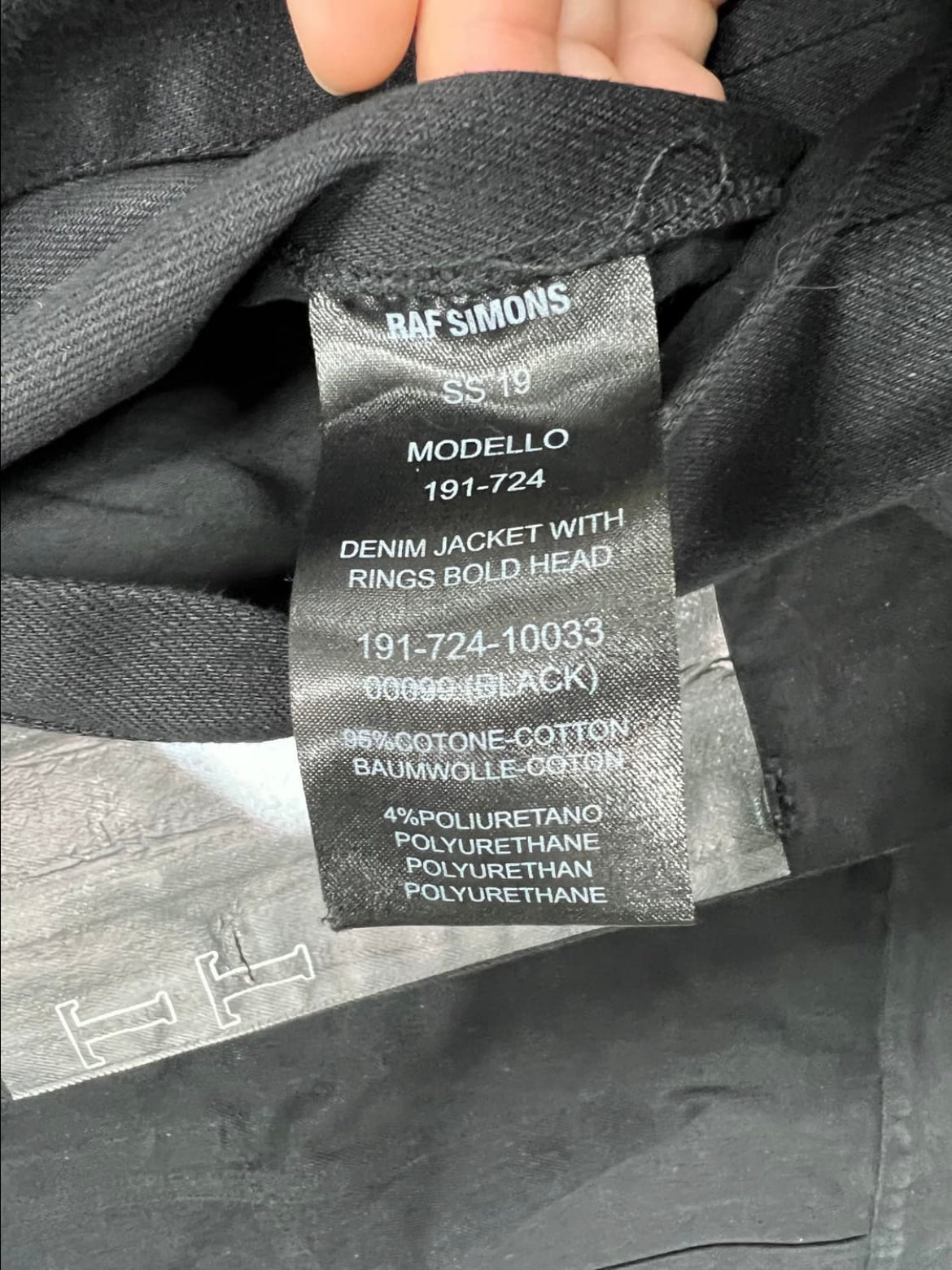 Raf Simons SS19 Bold Head Denim Jacket