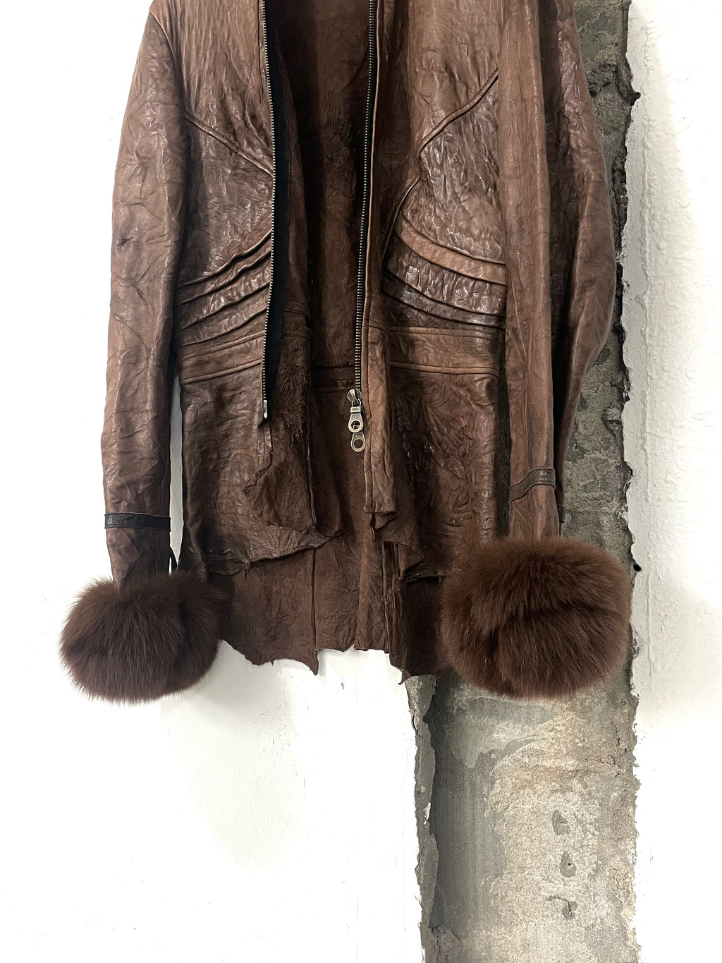 Michel Berandi FW06 Lamb Leather Fox Fur Jacket