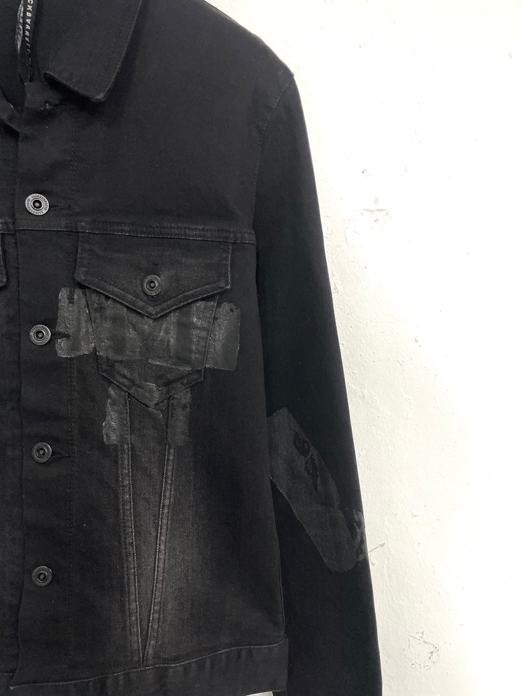 Black Barrett By Neil Barrett Tape Waxed Denim Jacket (S)